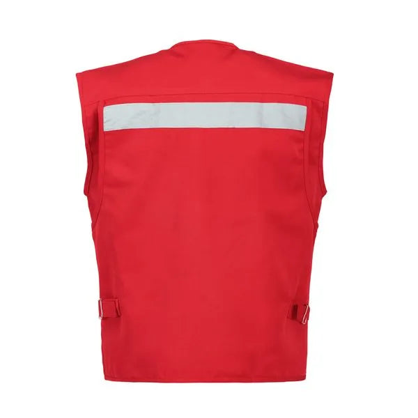 Chaleco Geólogo Canvas 250 Gr. Rojo C/Reflectante