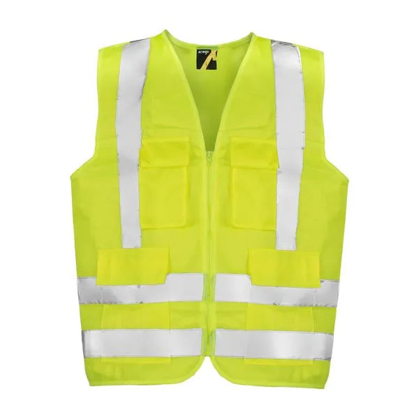 Chaleco Reflectante Verde Fluor 4 Bolsillos