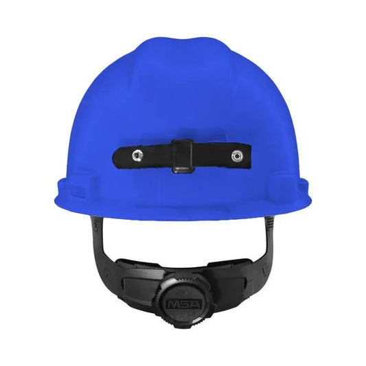 Casco MSA V-Gard Azul Porta Lámpara y Porta Cable