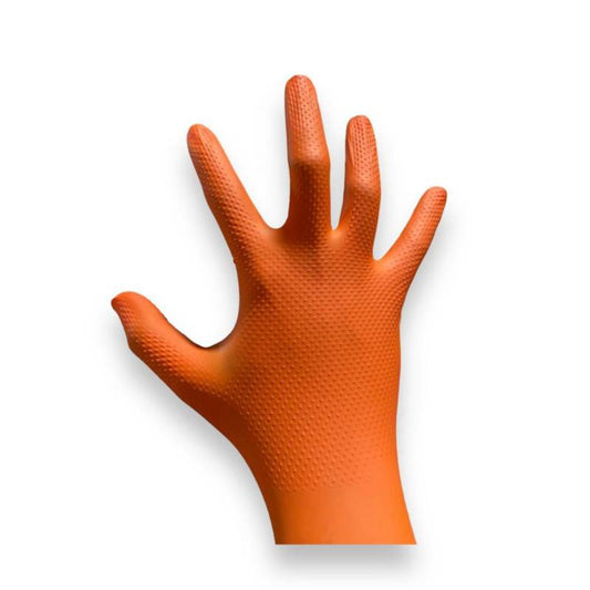 Guante Nitrilo Naranjo Diamantado (50 unidades)