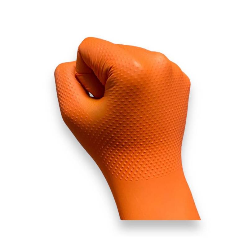 Guante Nitrilo Naranjo Diamantado (50 unidades)