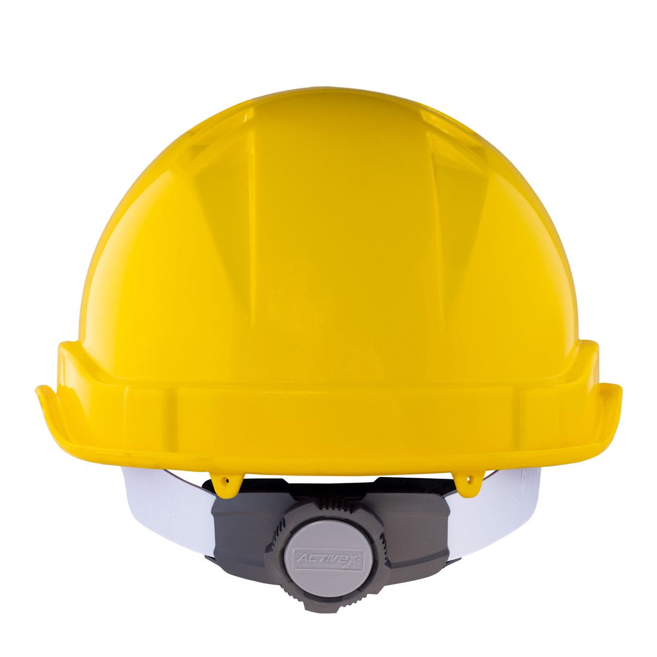 Casco I HDPE Amarillo Arnés 6 Puntas Ratchet Porta Lámpara