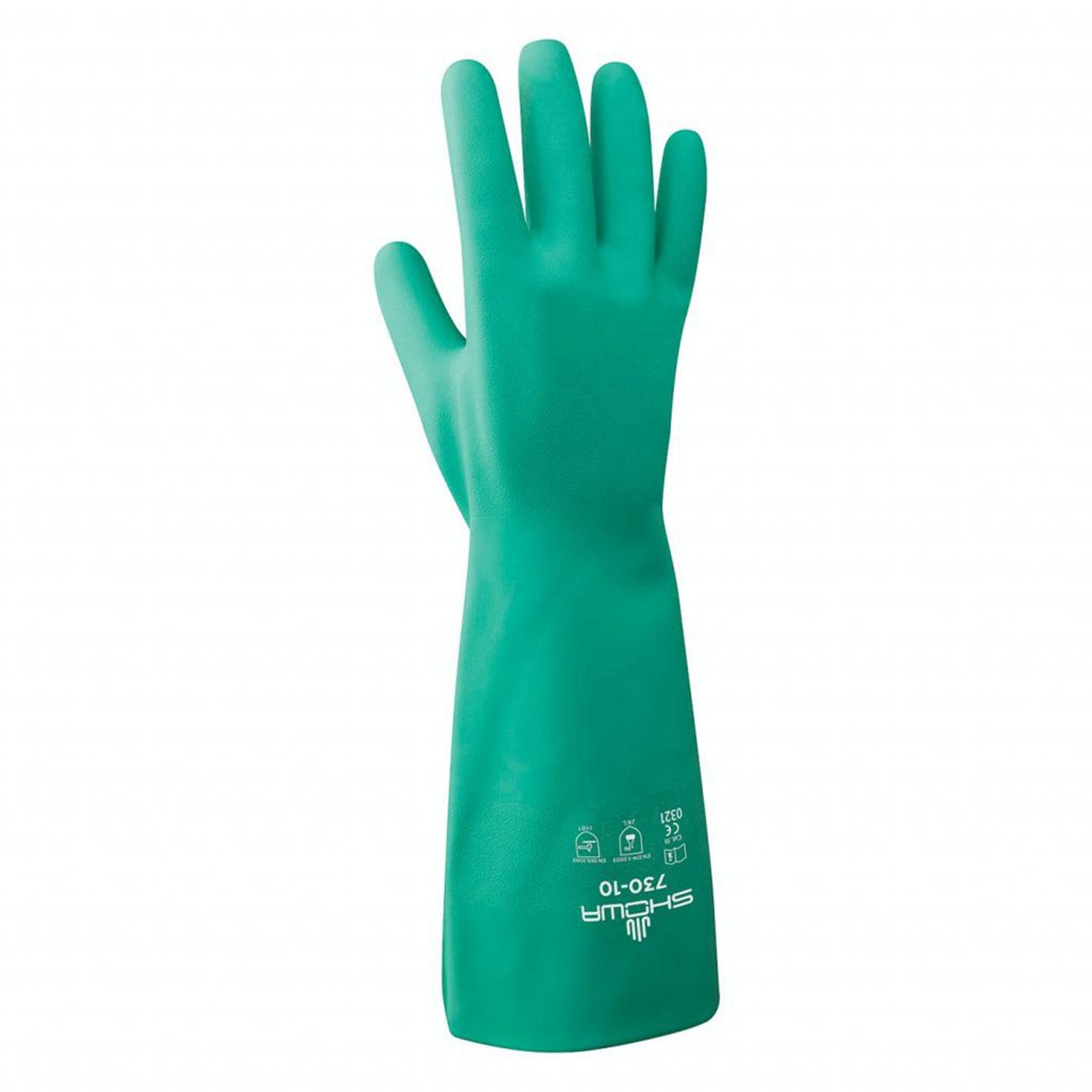 Guante Showa 730 Nitrilo Flocado 33 cms