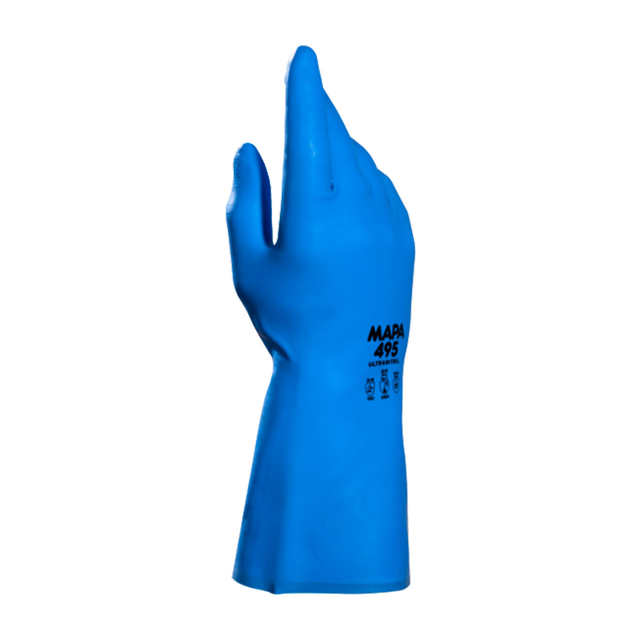 Guante 495 Nitrilo Flocado Azul FDA