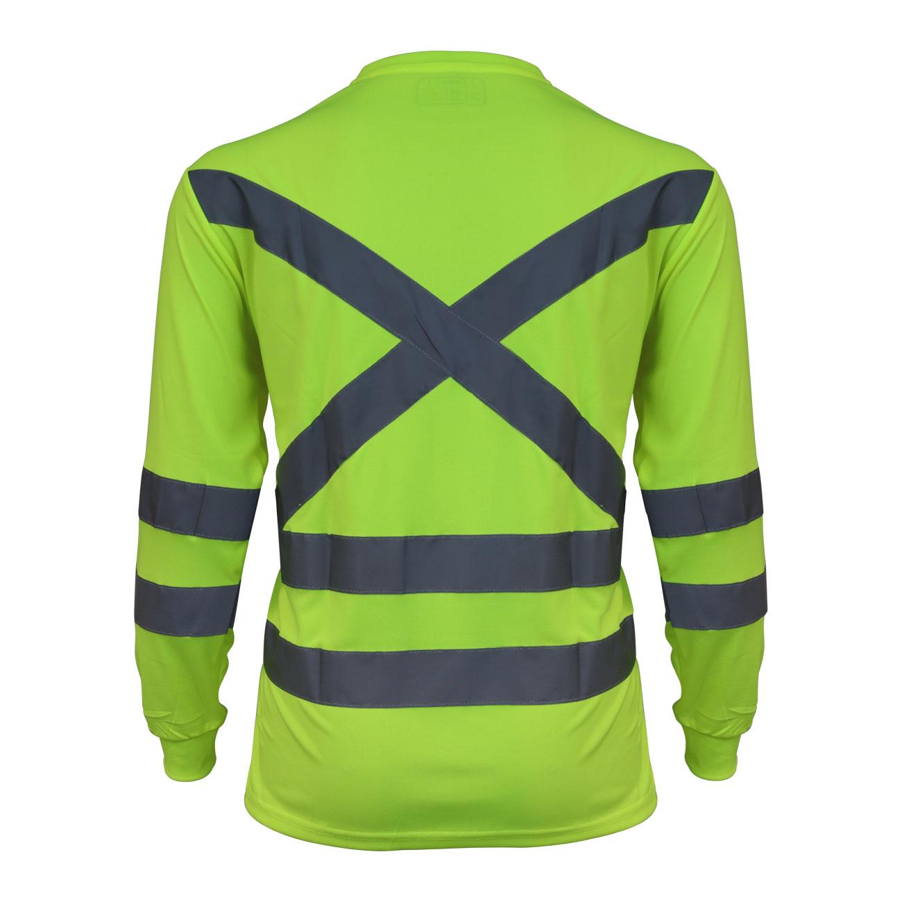 Polera Polo Dry Fit Verde Fluor M/Larga UPF 25