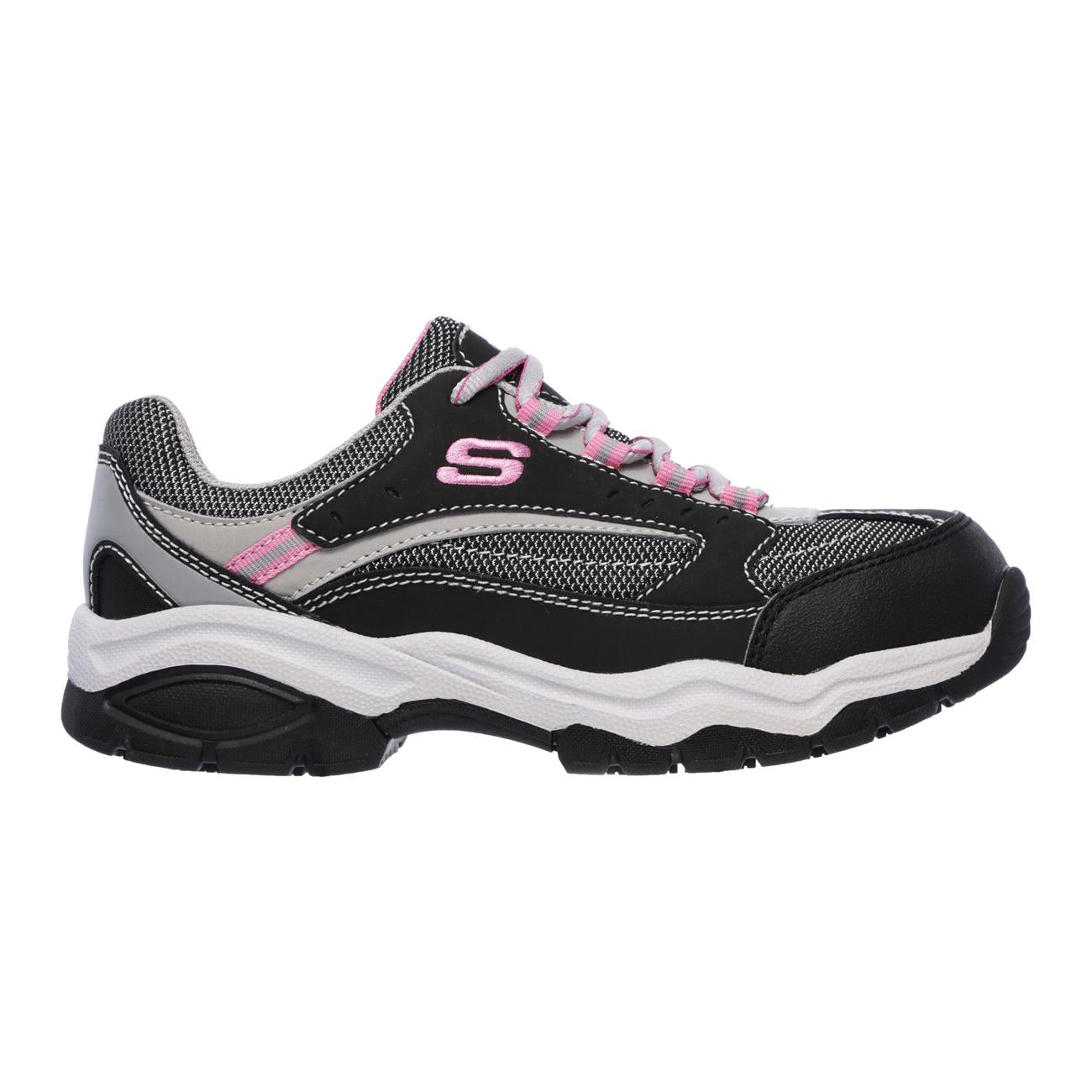 Zapatilla de Seguridad Skechers Biscoe Negro/Rosado Mujer