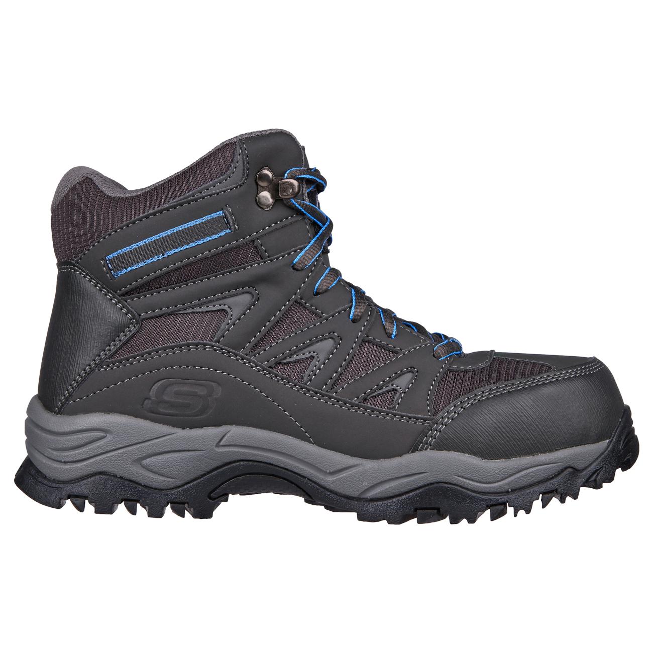 Botín Skechers Pomeria Gris/Celeste Mujer