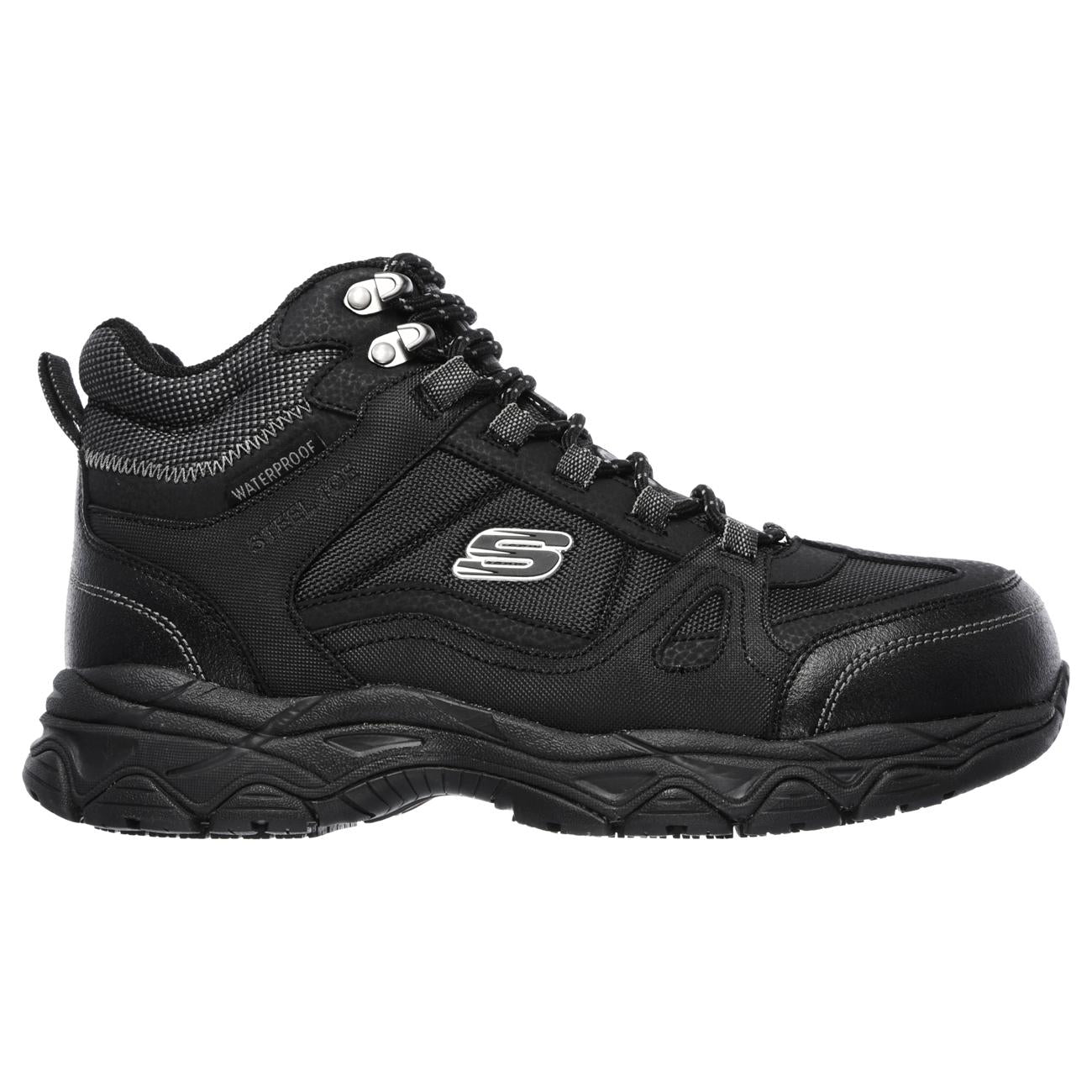 Botín Skechers Ledom Negro