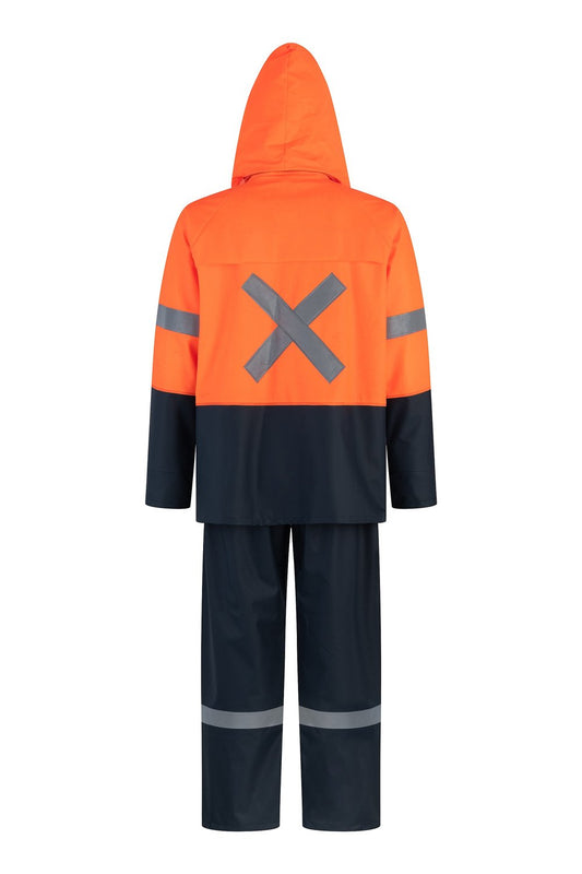 TRAJE 2 PIEZAS PU-PVC REFLECTANTE BICOLOR