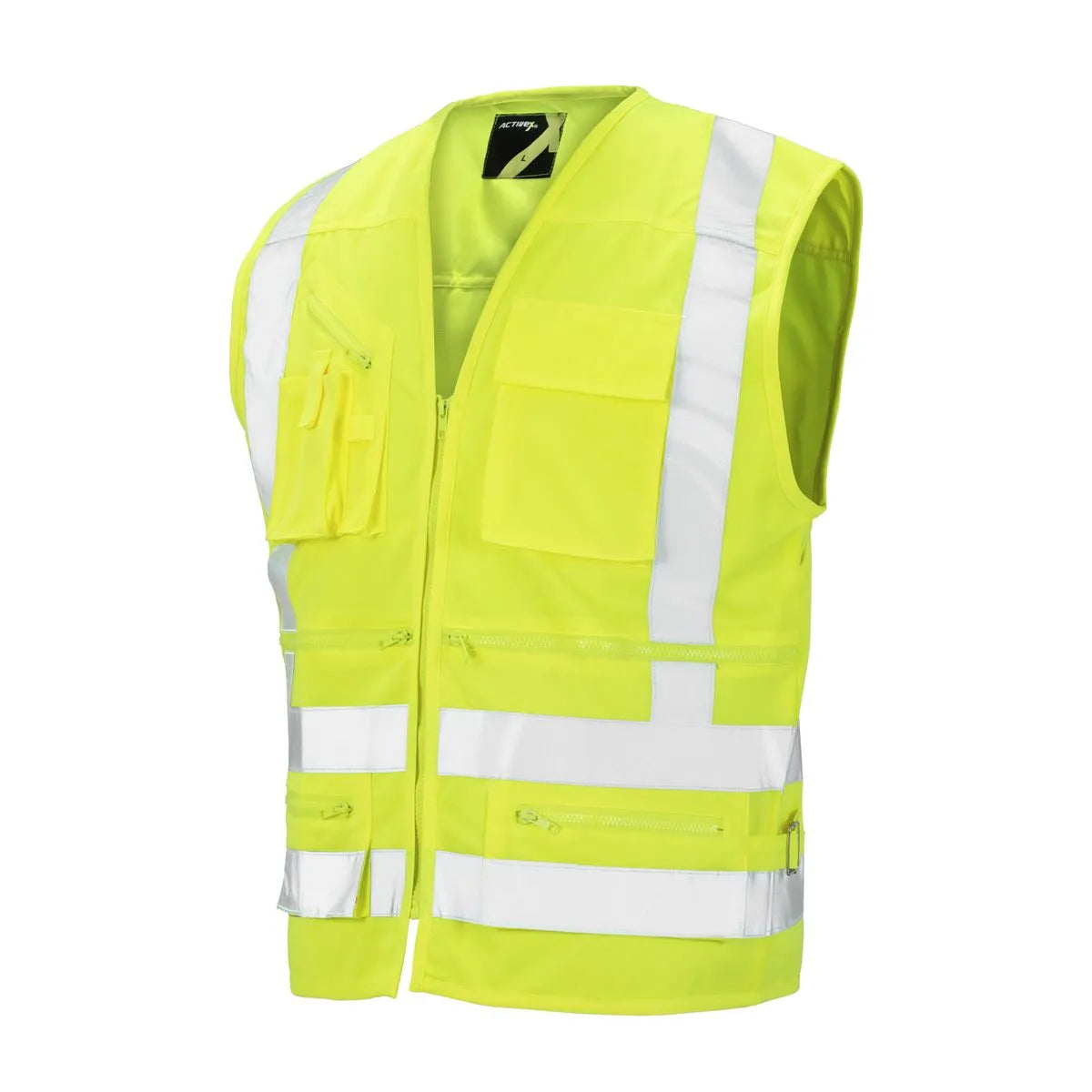 Chaleco Geólogo Cinta 360° Verde Fluor
