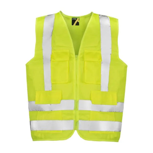 Chaleco Reflectante Verde Fluor 4 Bolsillos