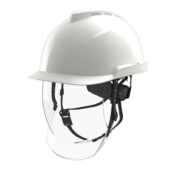 Casco MSA V-Gard 950 Blanco C/Visor y Fas Trac GVF1A-C0A0000-000