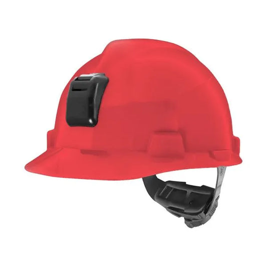 Casco MSA V-Gard Rojo Porta Lámpara y Porta Cable