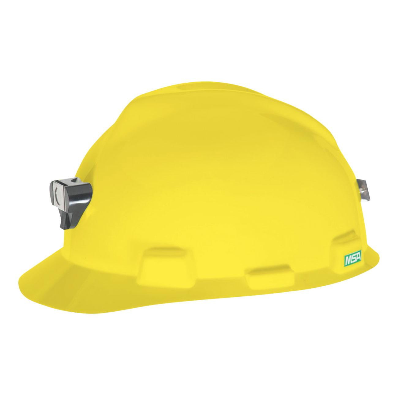 Casco MSA V-Gard Amarillo Porta Lámpara y Porta Cable