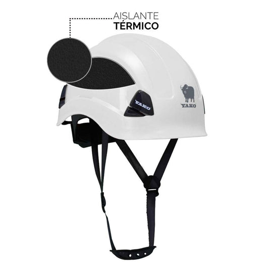 Casco YAKO Para Trabajo de Altura Arnés 3 Puntas Blanco