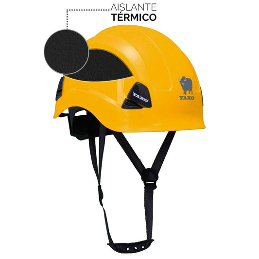 Casco YAKO Para Trabajo de Altura Arnés 3 Puntas Amarillo