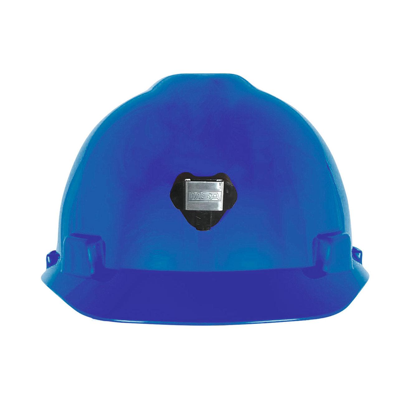 Casco MSA V-Gard Azul Porta Lámpara y Porta Cable