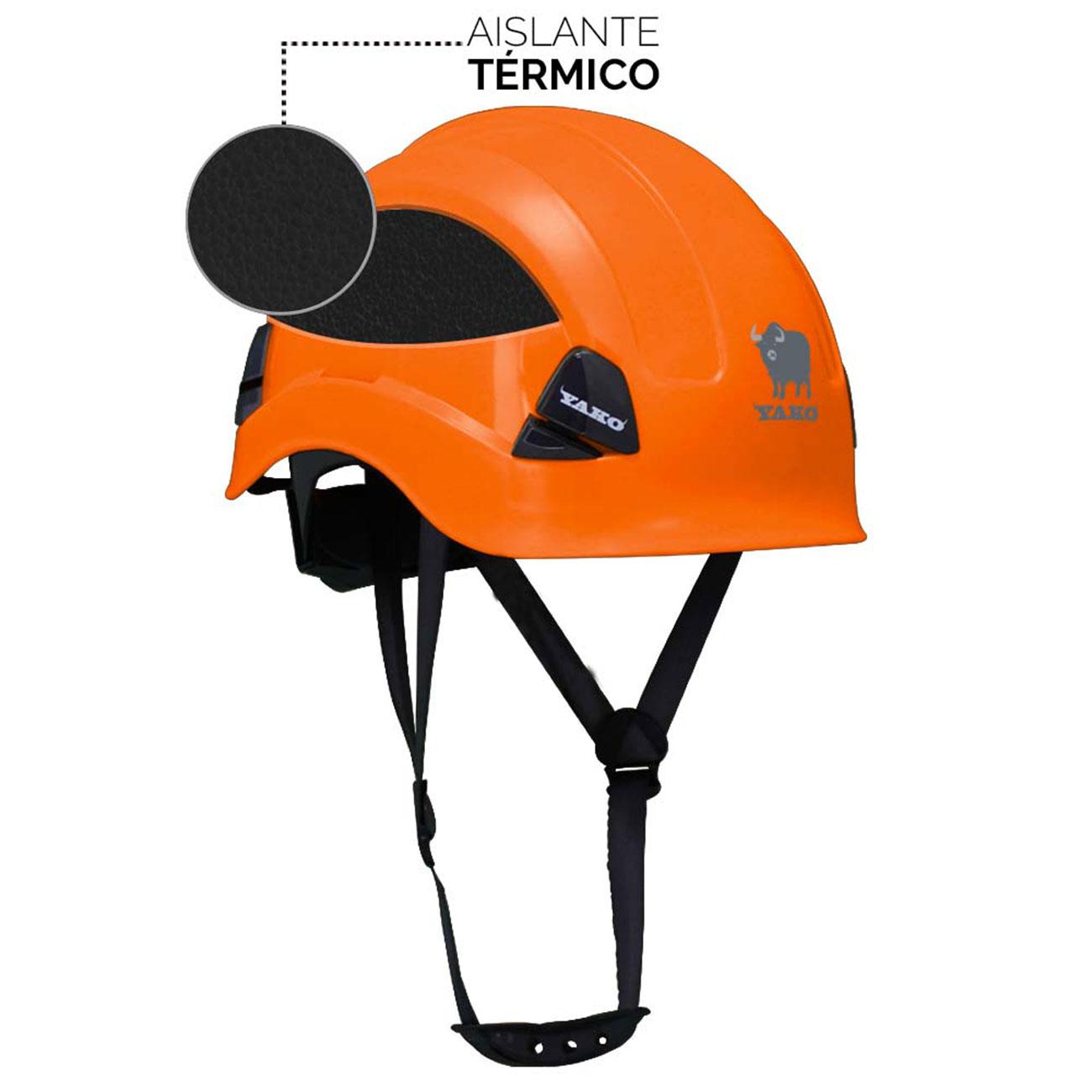 Casco YAKO Para Trabajo de Altura Arnés 3 Puntas Naranjo