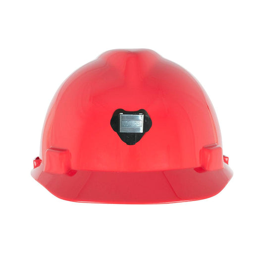 Casco MSA V-Gard Rojo Porta Lámpara y Porta Cable