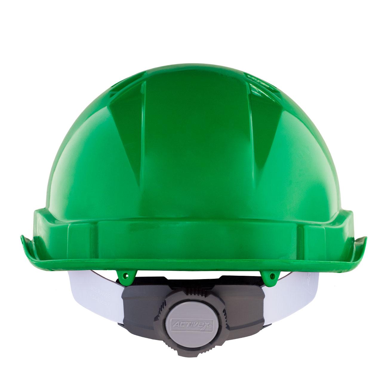 Casco I HDPE Verde Arnés 6 Puntas Ratchet Porta Lámpara