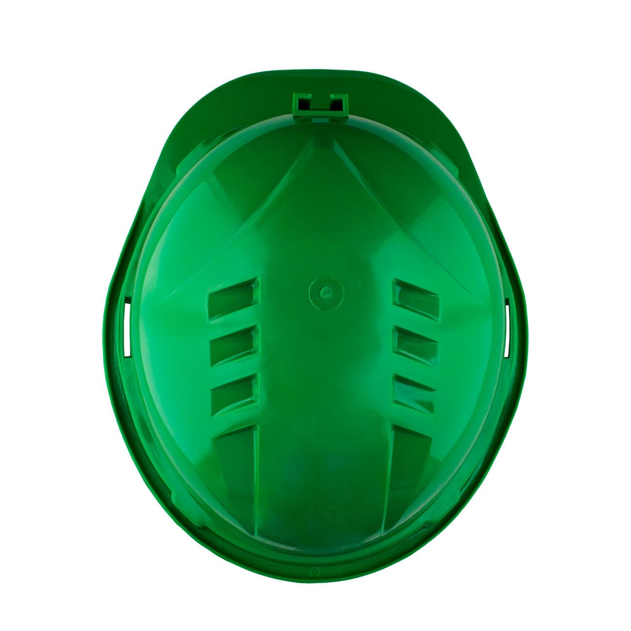 Casco I HDPE Verde Arnés 6 Puntas Ratchet Porta Lámpara