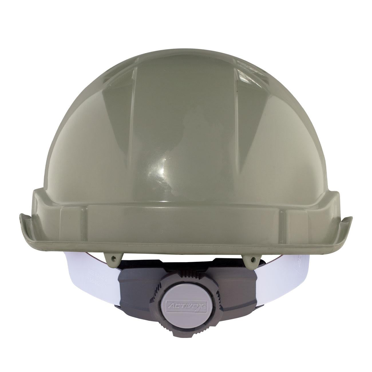 Casco I HDPE Gris Arnés 6 Puntas Ratchet Porta Lámpara