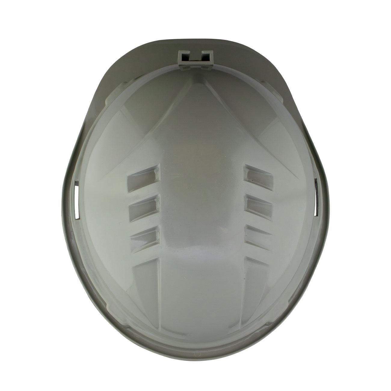 Casco I HDPE Gris Arnés 6 Puntas Ratchet Porta Lámpara