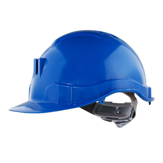 Casco I HDPE Azul Arnés 6 Puntas Ratchet Porta Lámpara