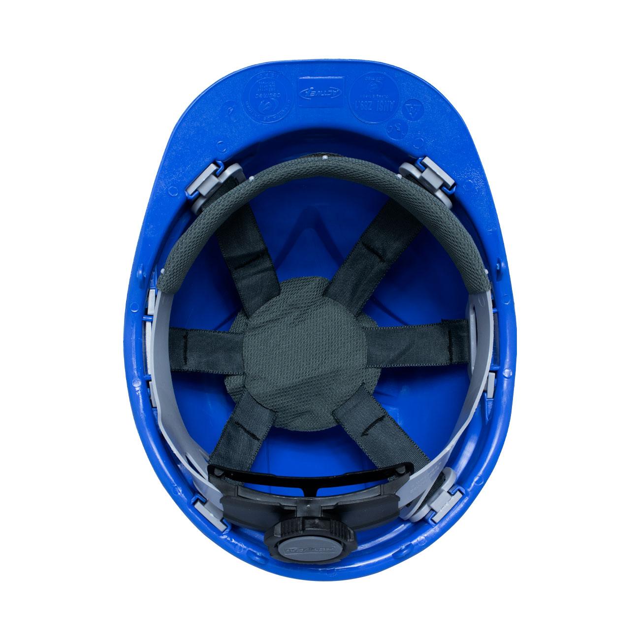 Casco I HDPE Azul Arnés 6 Puntas Ratchet Porta Lámpara