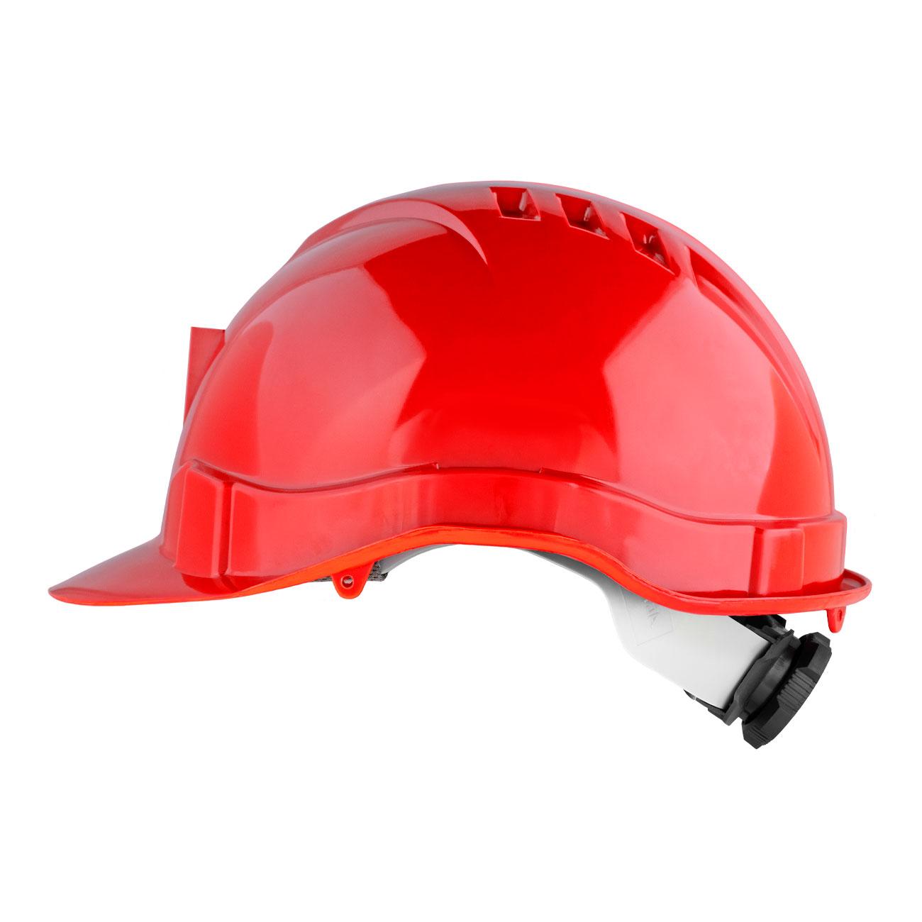 Casco I HDPE Rojo Arnés 6 Puntas Ratchet Porta Lámpara