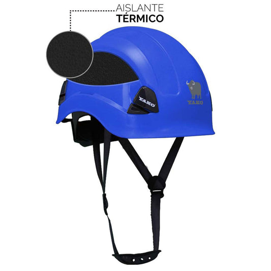 Casco YAKO Para Trabajo de Altura Arnés 3 Puntas Azul