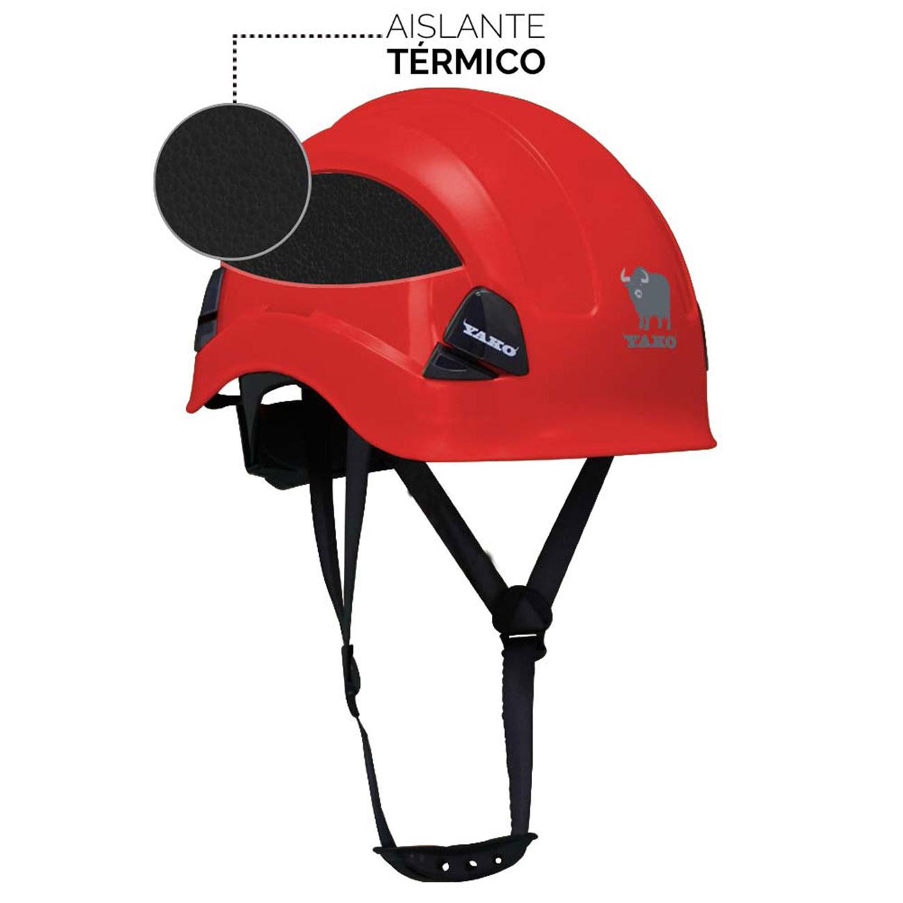 Casco YAKO Para Trabajo de Altura Arnés 3 Puntas Rojo