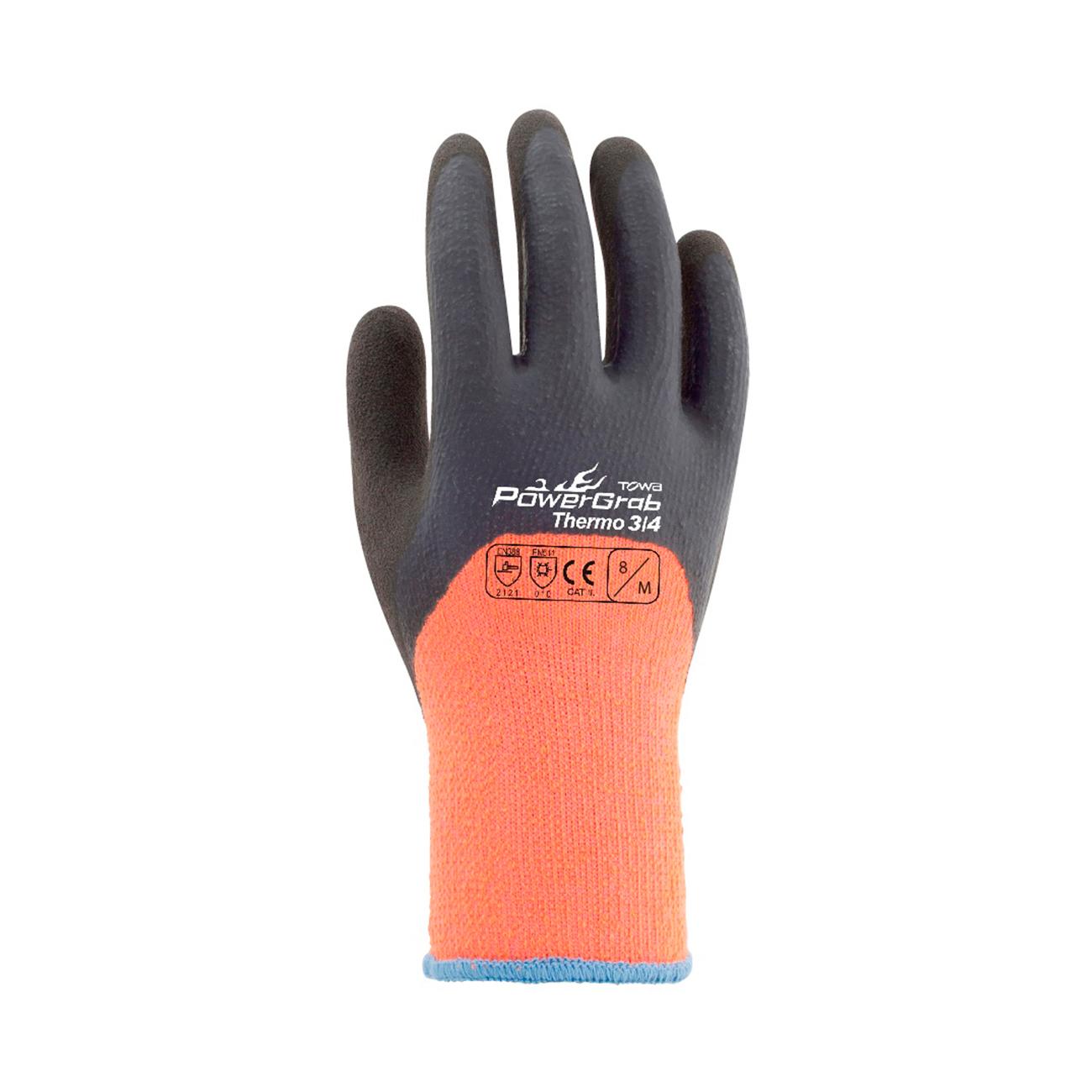 Guante Powergrab Thermo 3/4 Naranjo