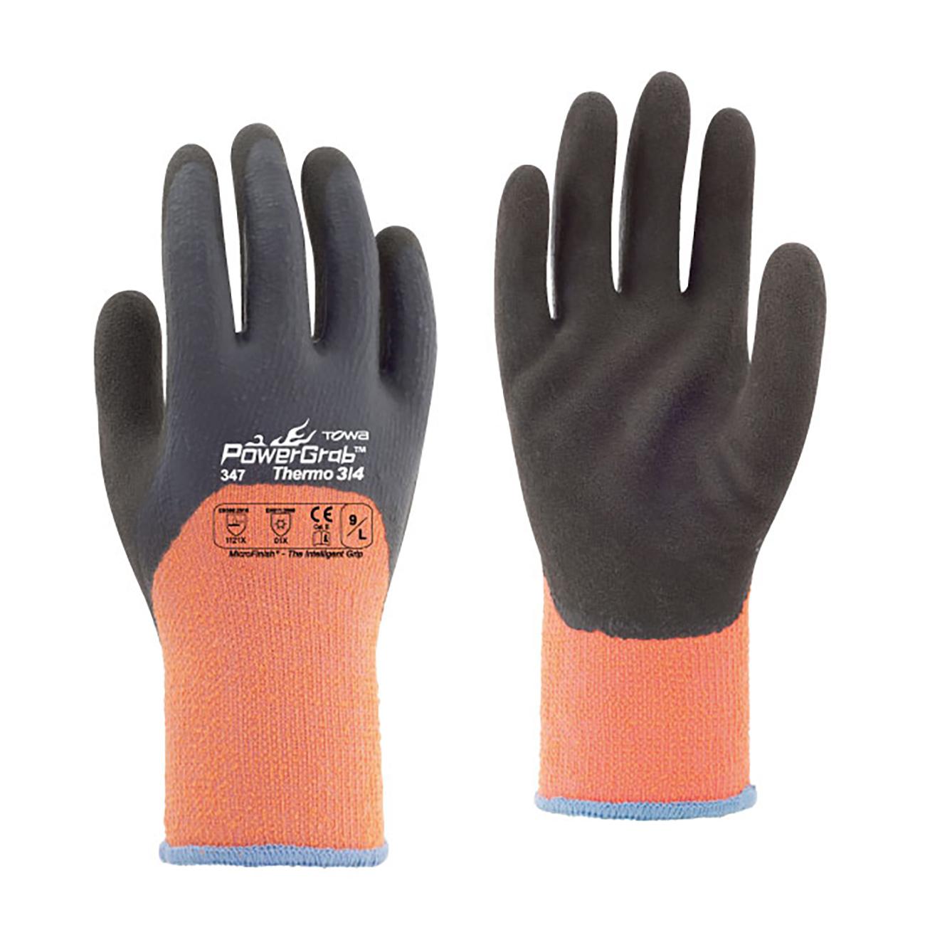 Guante Powergrab Thermo 3/4 Naranjo