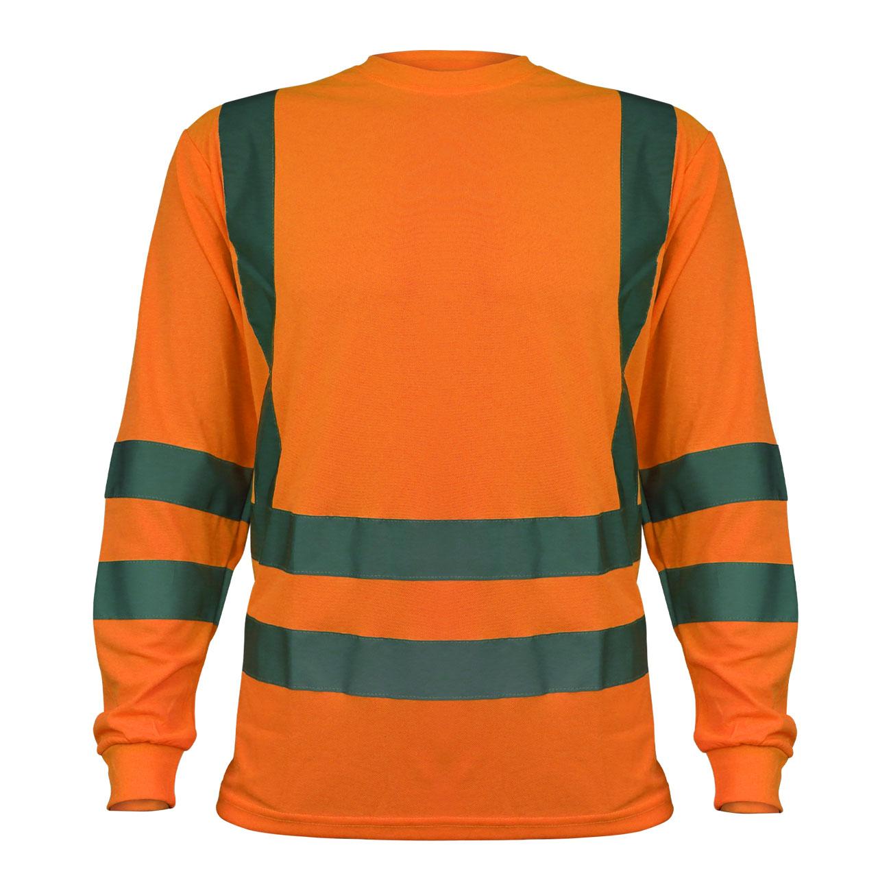 Polera Polo Dry Fit Naranja Fluor M/Larga UPF 25