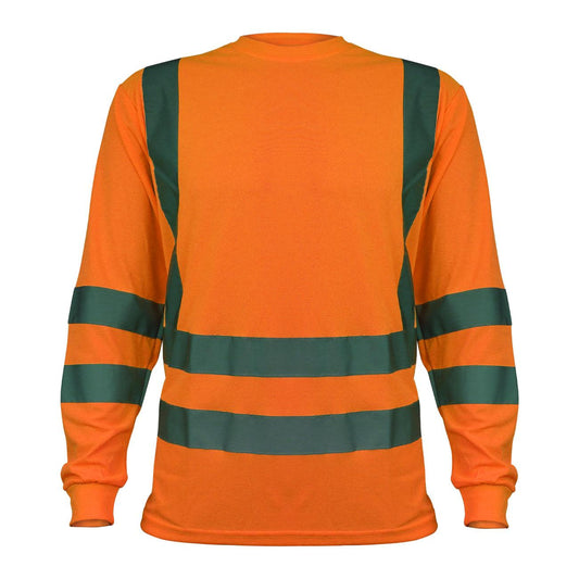 Polera Polo Dry Fit Naranja Fluor M/Larga UPF 25