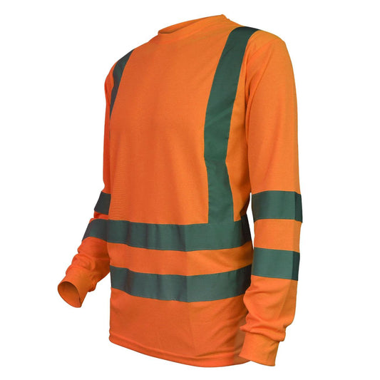 Polera Polo Dry Fit Naranja Fluor M/Larga UPF 25