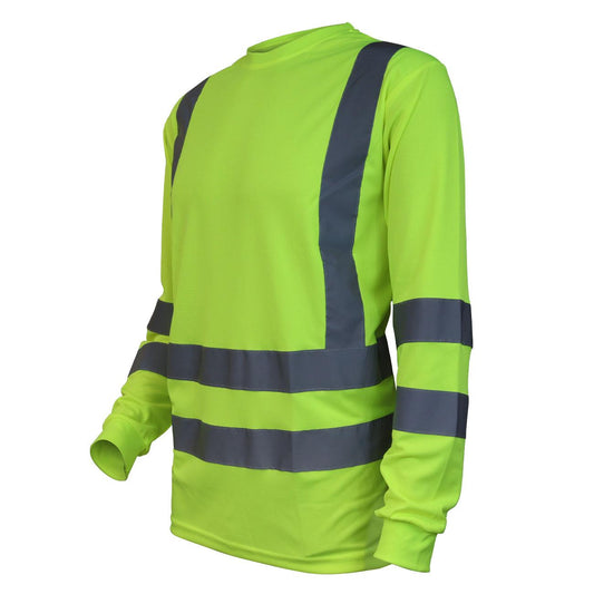 Polera Polo Dry Fit Verde Fluor M/Larga UPF 25