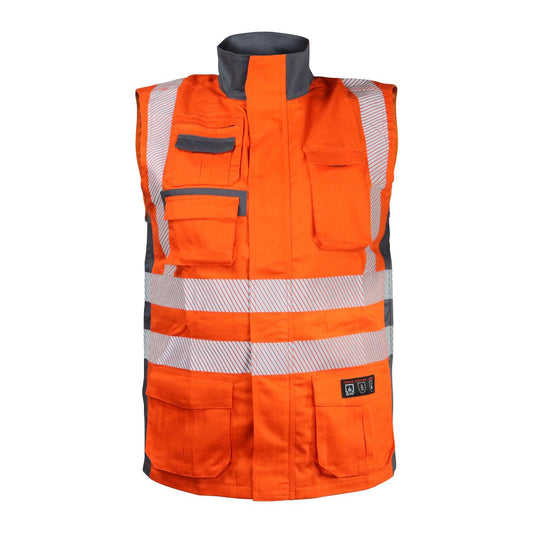 Chaleco Geólogo Ignífugo NFPA + 13034 Naranja-Gris