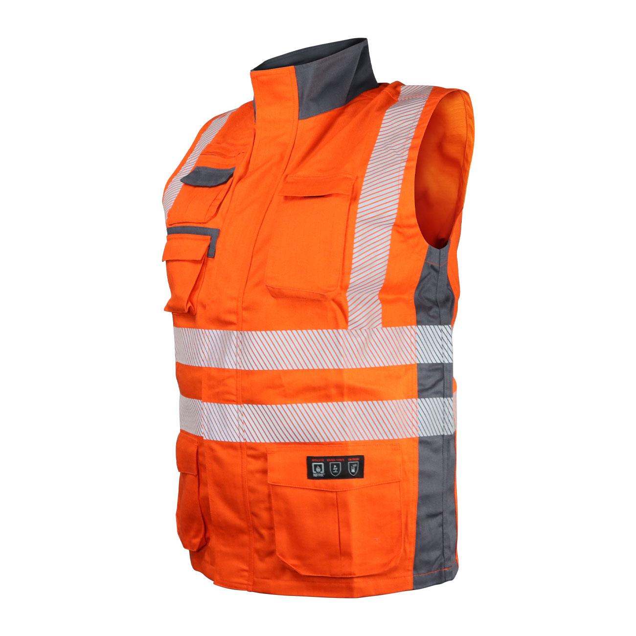 Chaleco Geólogo Ignífugo NFPA + 13034 Naranja-Gris