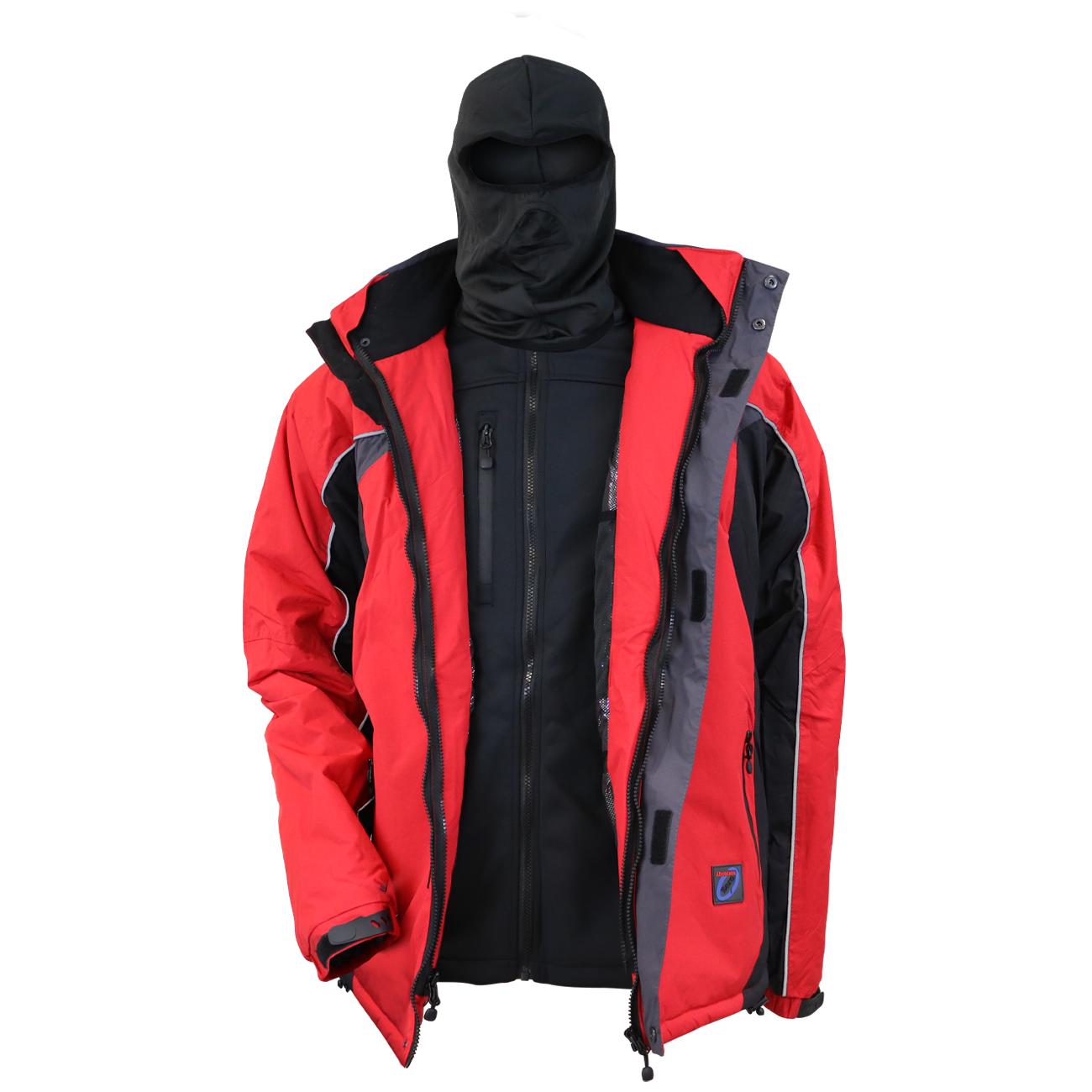 Parka Hombre 3 en 1 Rojo/Negro Z-0400