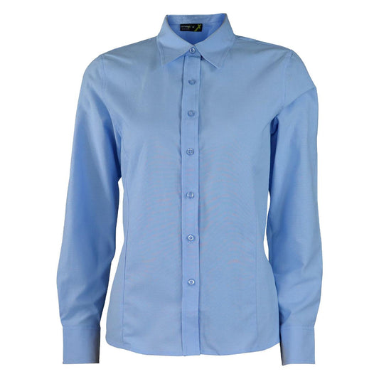 Blusa Oxford Manga Larga Celeste UPF 20