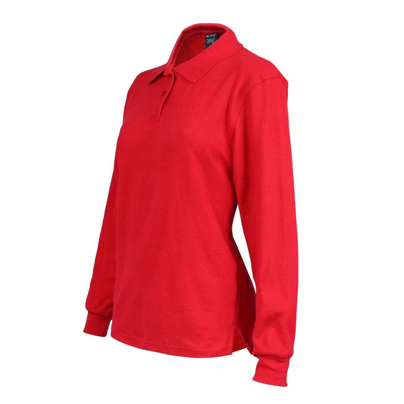 Polera Activex Pique Roja M/Larga Mujer UPF 40