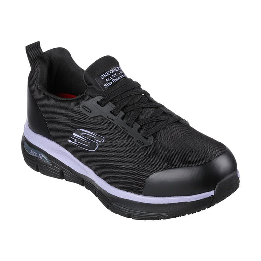 Zapatilla de Seguridad Skechers Evzan Negra/Morado Mujer