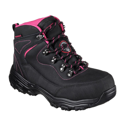Botín Skechers Amasa Negro/Rosado Mujer