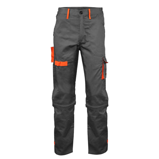 Pantalón Gabardina Gris/Naranjo