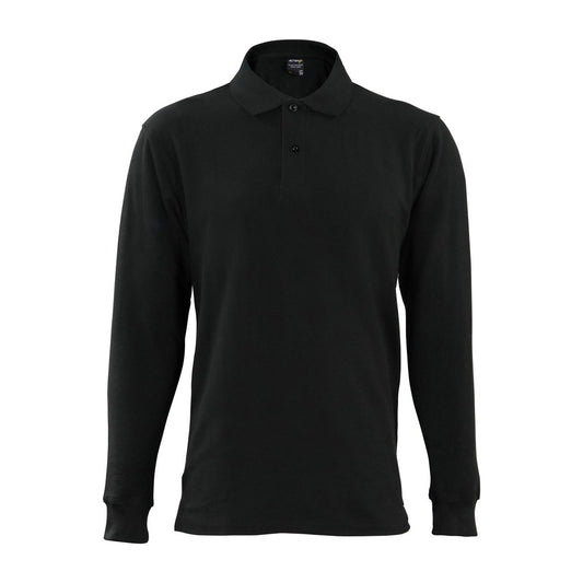 Polera Activex Pique Negra M/Larga UPF 40