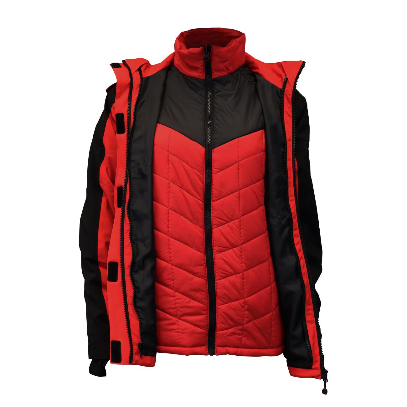 Parka 3 en 1 Rojo Negro Mujer Z 4000