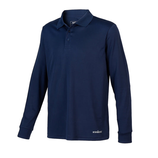 POLERA PIQUE M/L COOLDRY AZUL